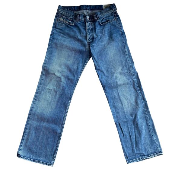 Diesel Industries Quratt Jeans 34 X 32 Wash 008AT Button Fly Italy Denim Relaxed - Picture 1 of 12